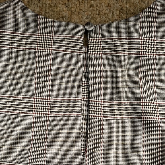 H&M Plaid Gingham Picnic Mini Dress Balloon Sleeve Size 10 - Picture 5 of 7